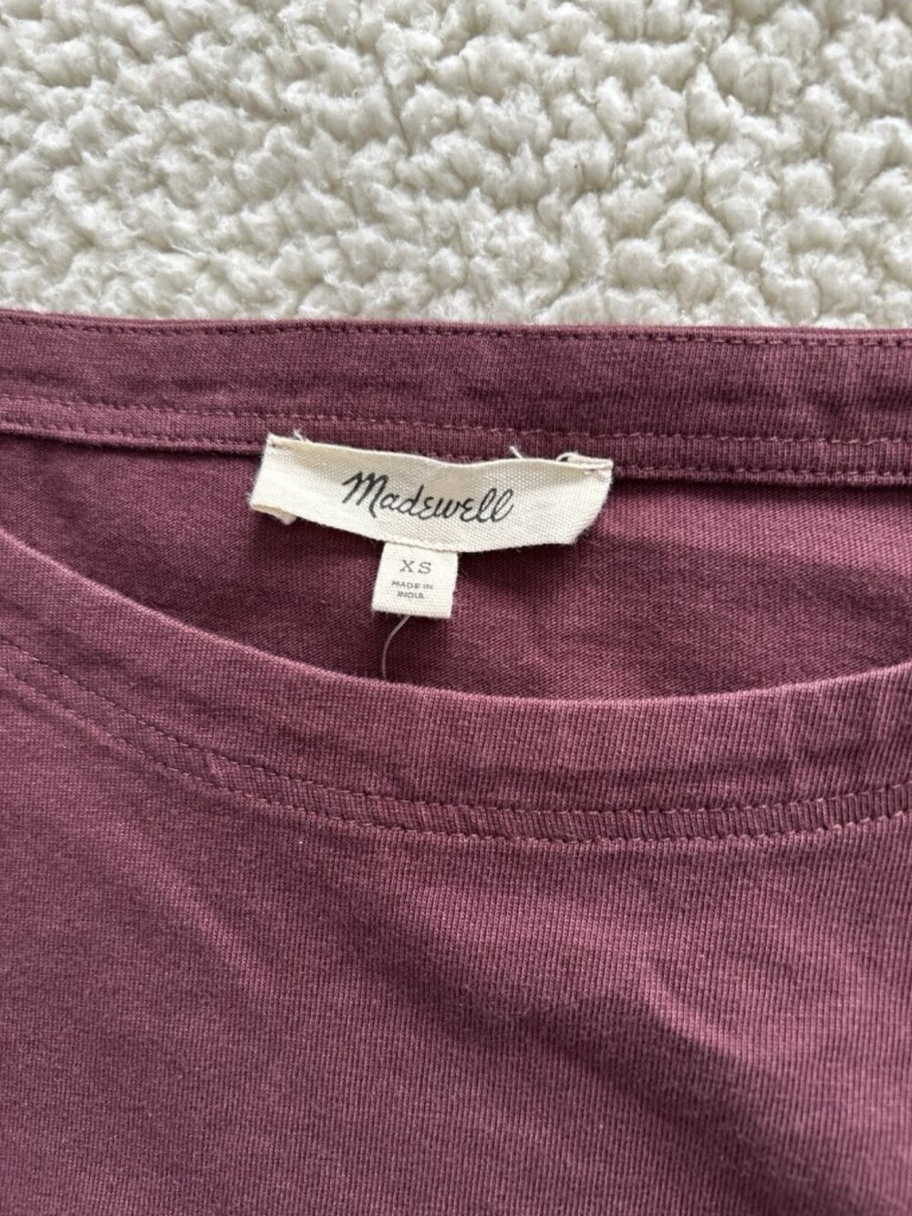Madewell  100% Cotton Side Cinched Boatneck Tank in Dark Fig Purple Size XXS - Picture 7 of 10